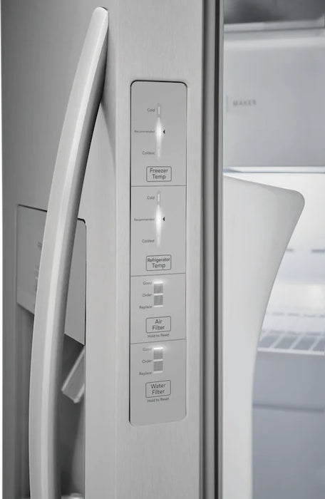 25.6CF  36" SXS REFRIGERATOR STANDARD DEPTH SIDE S/S- FRIGIDAIRE (FRSS2623AS)