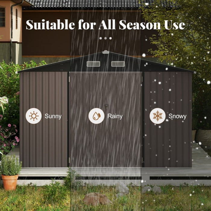 METAL STORAGE SHED FOR GARDEN TOOLS 10' x 14'