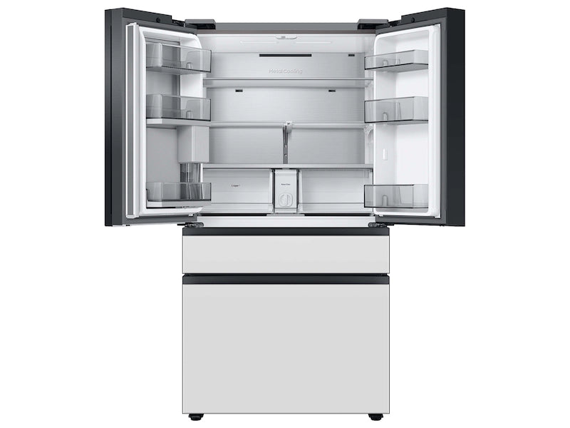 Bespoke 4-Door French Door Refrigerator (23 cu. ft.) with Beverage Center(TM) in White Glass SAMSUNG (RF23BB86012AA)