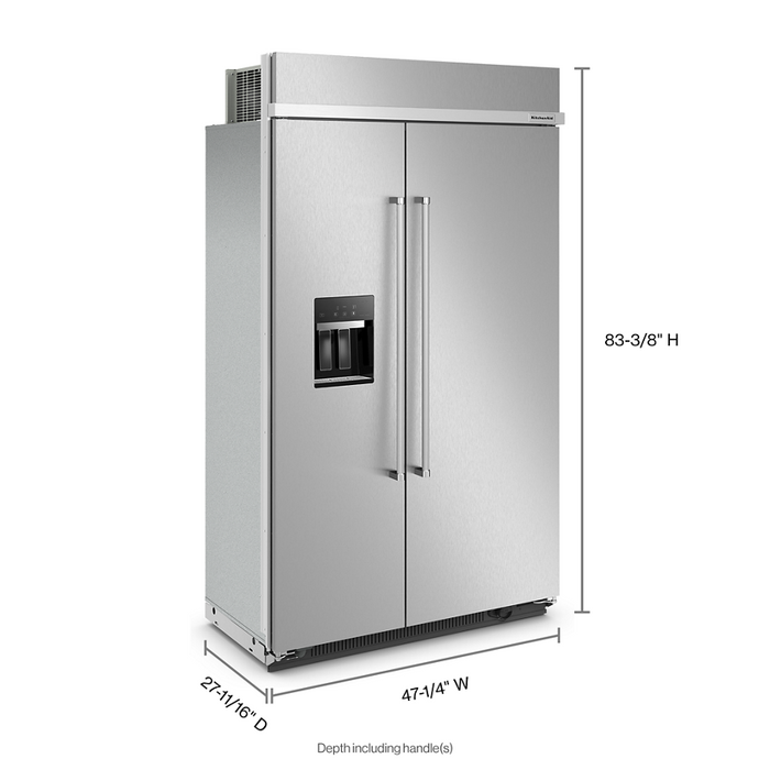 29.4CF 48” Built-in Side by Side  Refrigerator - KitchenAid (KBSD708MSS)