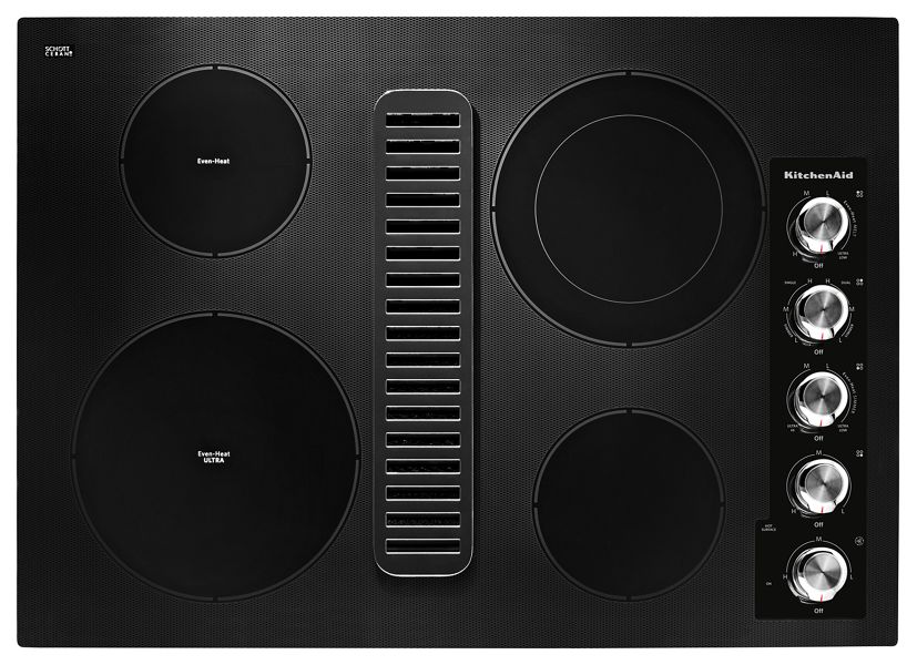 30" Electric Downdraft Cooktop with 4 Elements -KITCHEN AID (KCED600GBL)