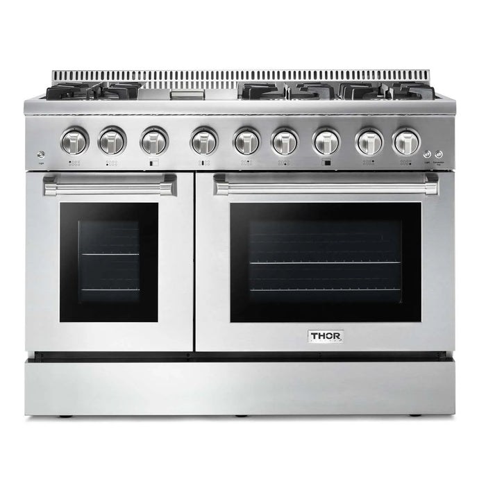 48" PROFESSIONAL STAINLESS STEEL SEALED 6B BURNER DUAL FUEL RANGE (HRD4803ULP)