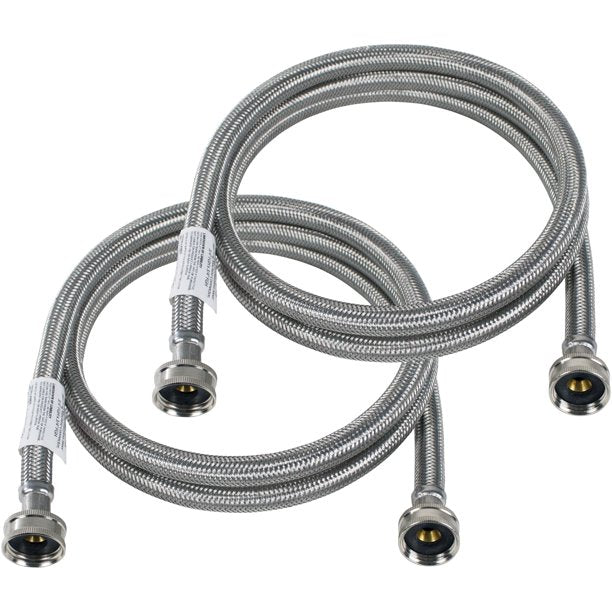 6' WASHING MACHINE HOSES PREMIUM STAINLESS STEEL (WM72S22PK)