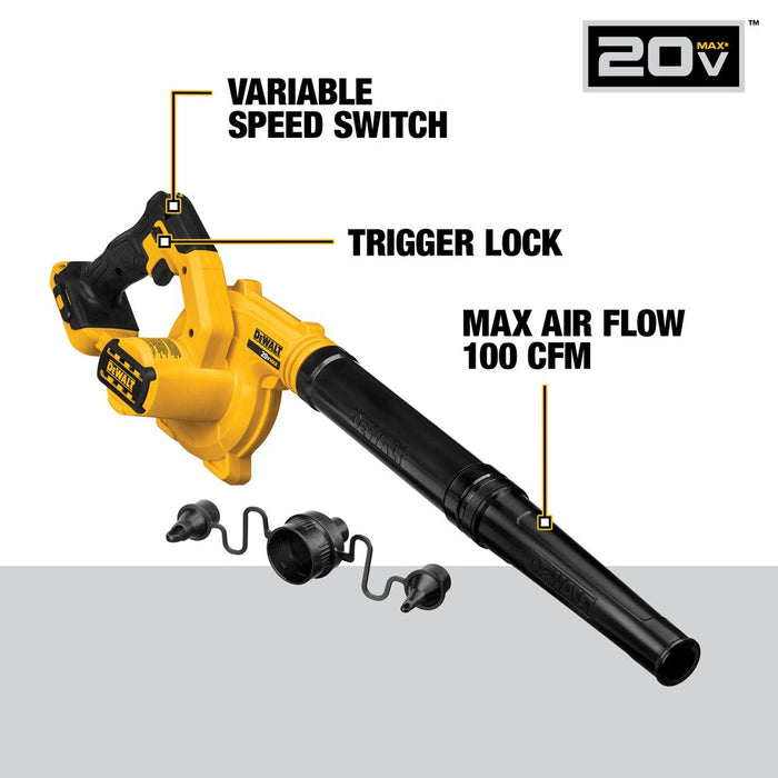 20-Volt MAX Lithium-Ion Cordless Blower (ONLY TOOL) - DEWALT (DCE100B)