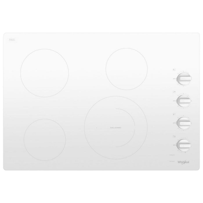 30 in. Radiant Electric Ceramic Glass Cooktop with 4 Elements including a Dual Radiant Element - WHIRLPOOL