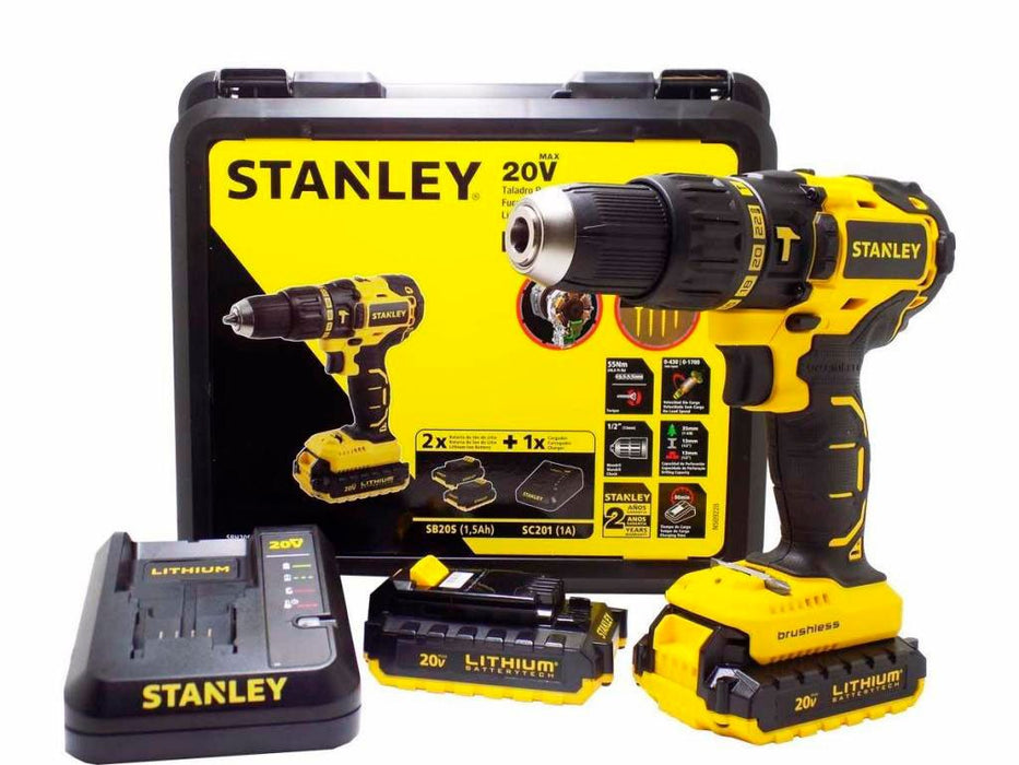 BRUSHLESS HAMMER DRILL Cordless 20V - STANLEY (SBH20S2K-B3)