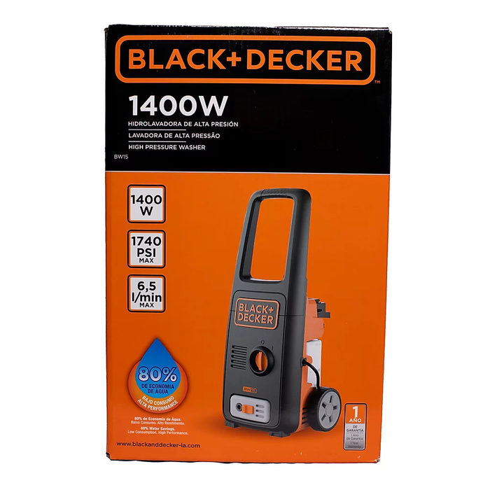 Máquina de lavado a presión eléctrica 1740 PSI - BLACK & DECKER (BW15-B3)