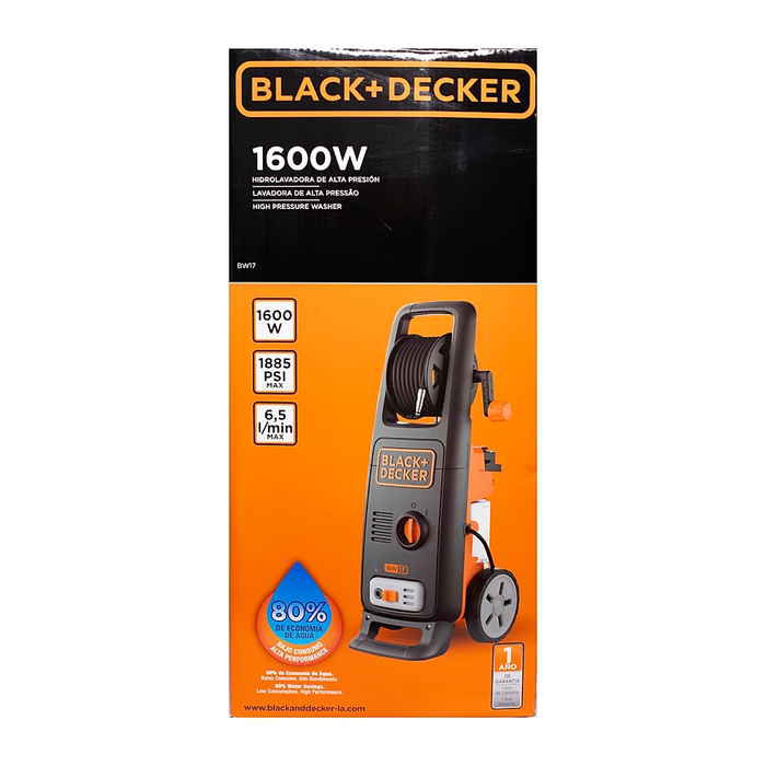 Máquina de lavado a presión eléctrica de 1,885PSI - BLACK & DECKER (BW17-B3)