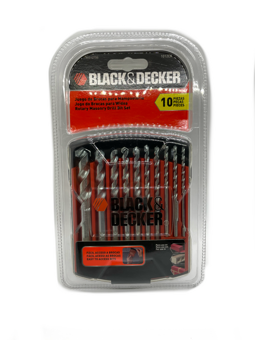 PERCUSS BIT 10PC - BLACK & DECKER (1012LA)