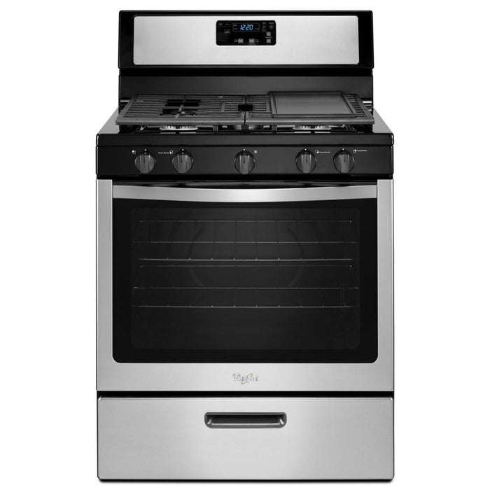 30" 5.1 CF FREESTANDING FIVE BURNER GAS RANGE - Whirlpool (WFG505M0BS)