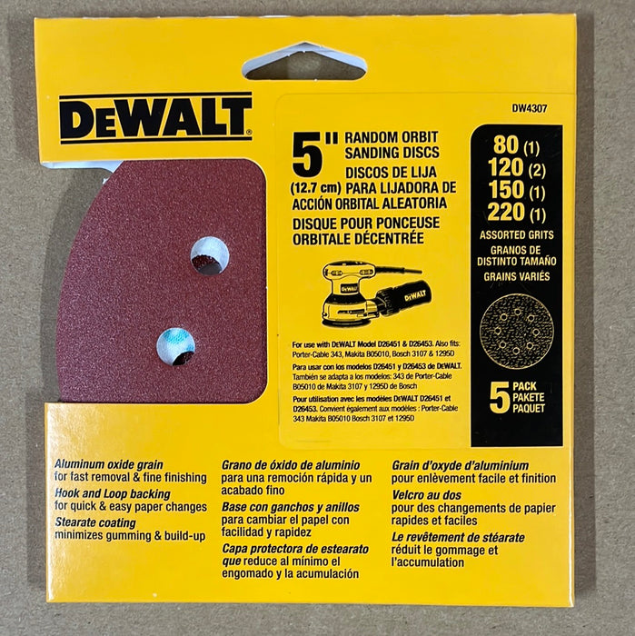 5 IN ASSORTMENT 8 HOLE DIS-DEWALT (DW4307)