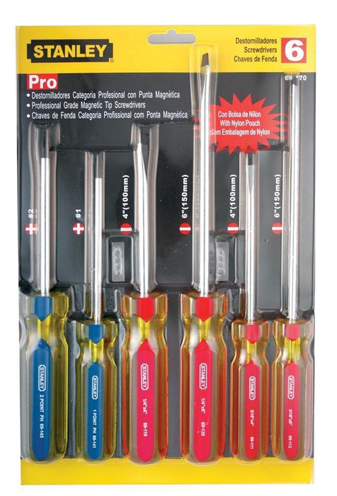 6 Piece Pro Screwdriver Set - STANLEY (95IB69170)