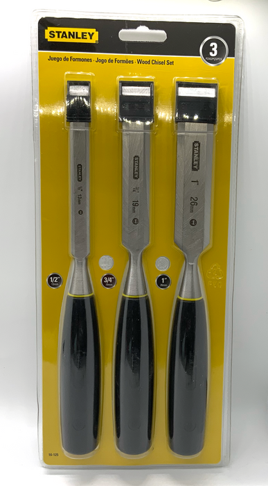 3 PC WOOD CHISEL SET - STANLEY (95IB16125)