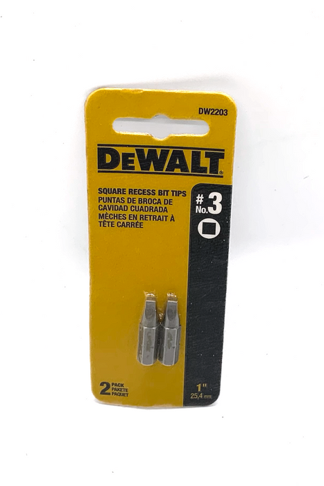 #3 SQUARE RECESS BIT TIPS - DeWALT (DW2203z)