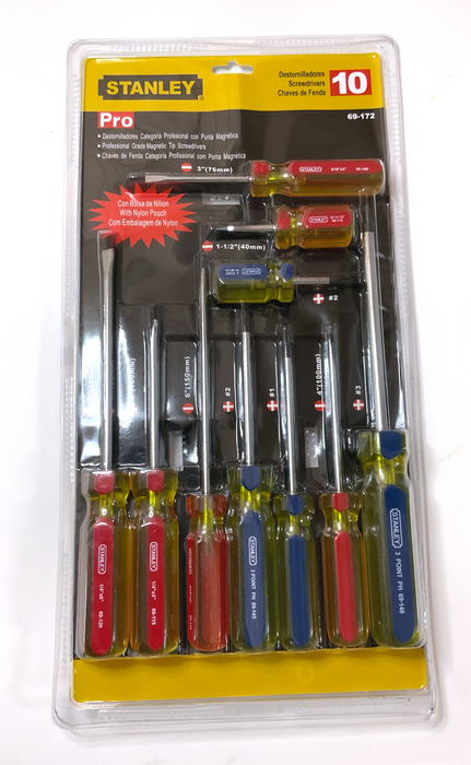 10 PCS PRO SCREWDRIVER SET - STANLEY (95IB69172)