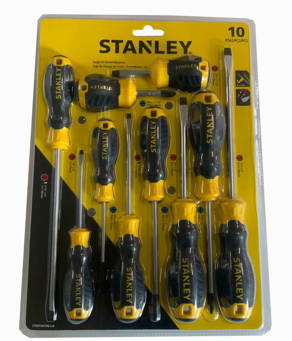 10 PCS C/GRIP SCREWDRIVER SET - STANLEY (STMT60100-LA)