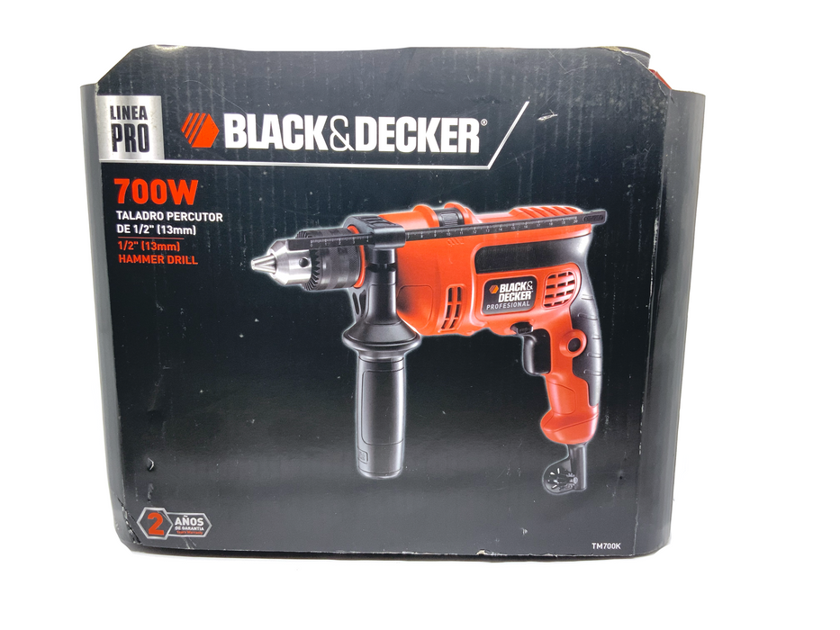 1/2” HAMMER DRILL 700W - BLACK & DECKER (TM700K-B3)