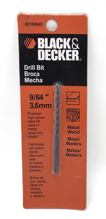 9/64” DRILL BIT - BLACK & DECKER (BD180964C )