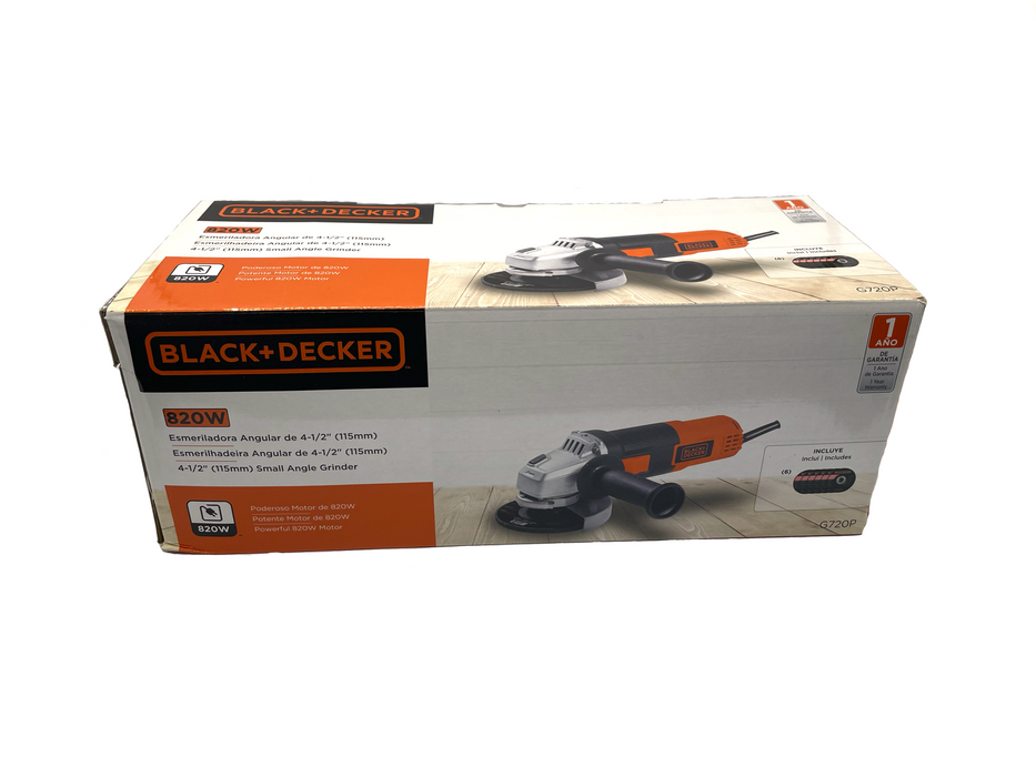 4 1/2” SMALL ANGLE GRINDER - BLACK & DECKER (G720P)