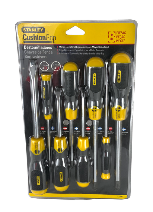 8PCS CUSHION GRIP SCREWDRIVERS - STANLEY (95IB91541)